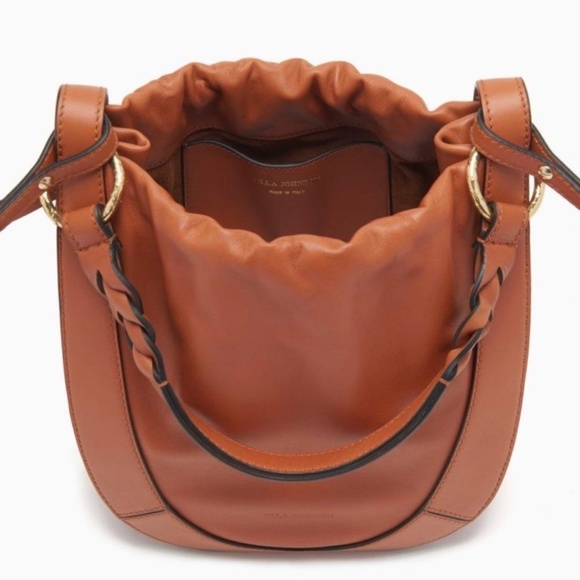Ulla Johnson Hilma Top-Handle Leather Bucket Bag in Sienna Brown - Picture 7 of 16
